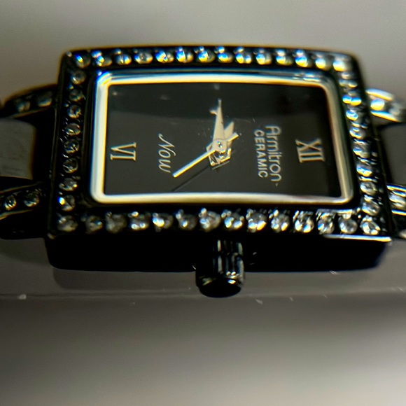 Armitron Ladies Black Rhinestone Ceramic Watch - Picture 5 of 16